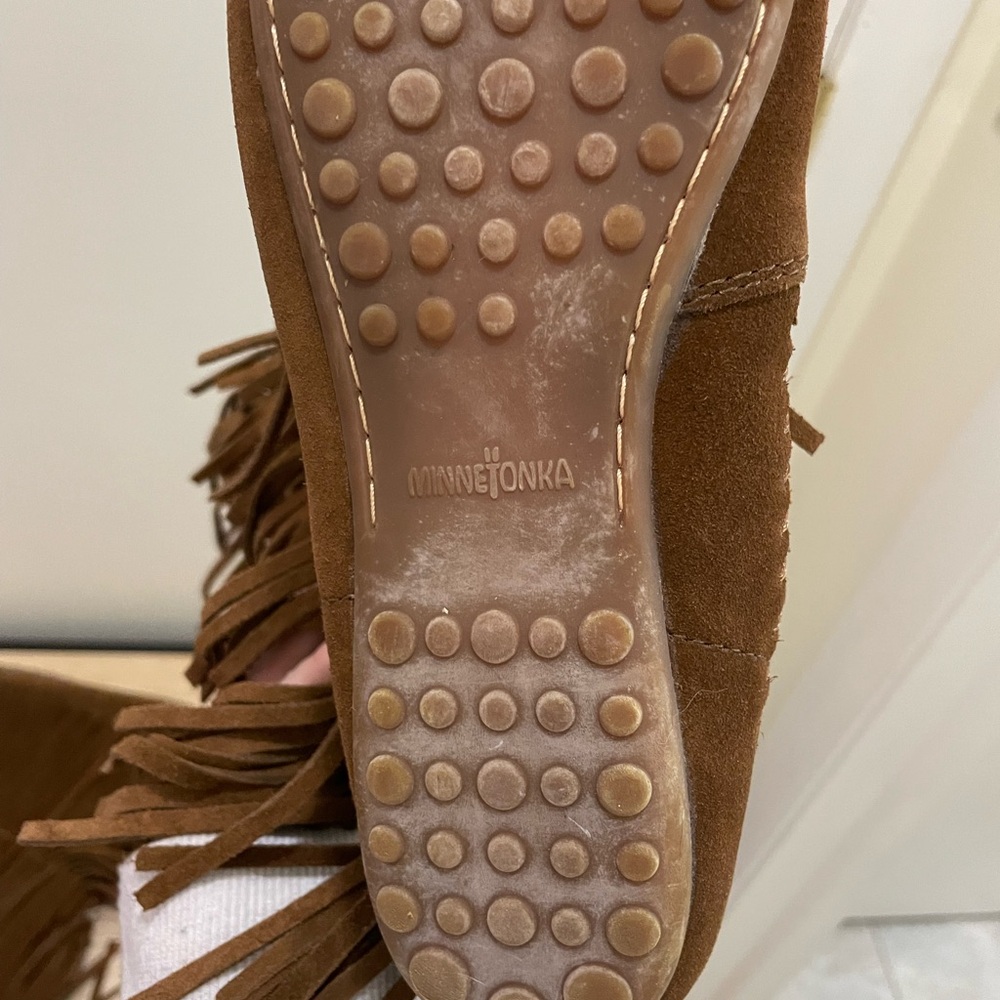 Minnetonka Brown Fringe Suede Boots - Picture 4 of 4